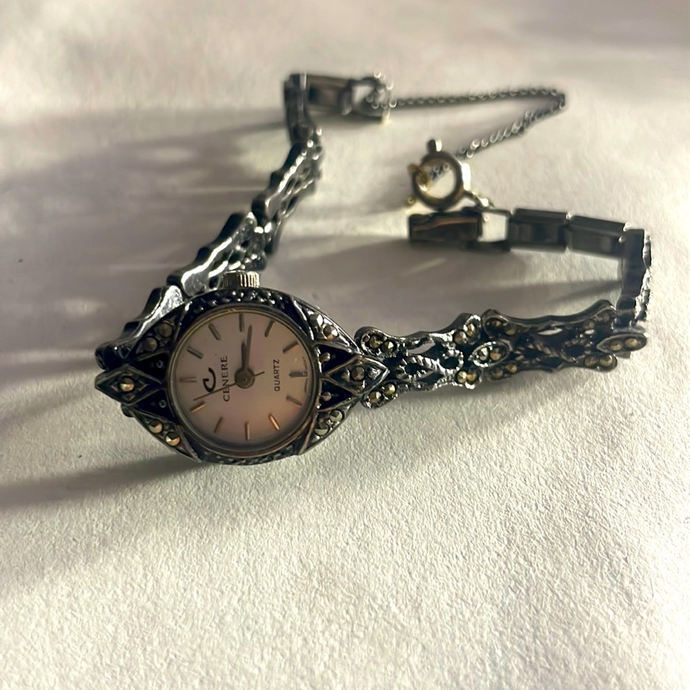 Vintage Cenere Marcasites Quartz Analog Ladies Watch